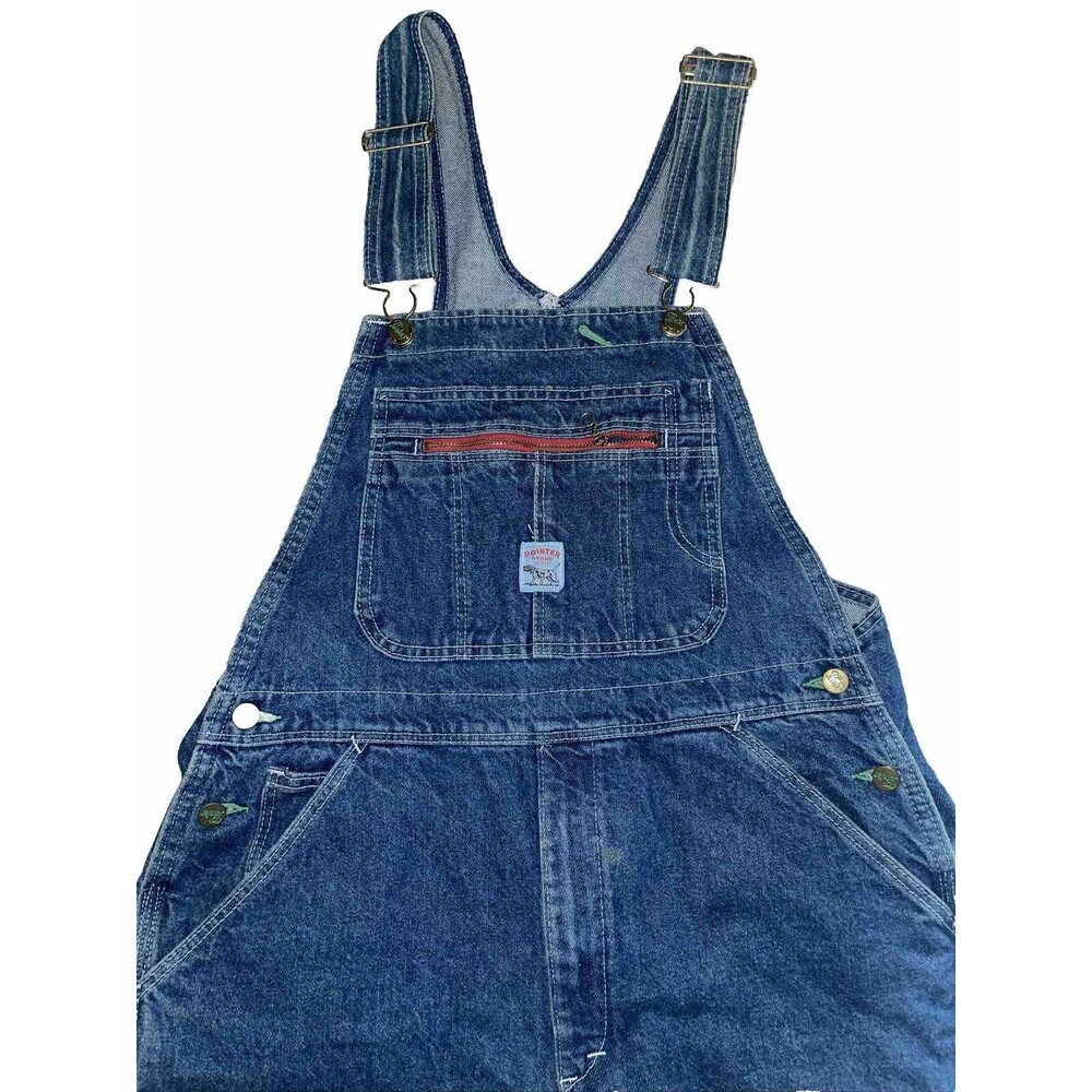 Vintage Mens Jean Denim Bib Overalls Pointer Brand Sz 36 Short Made in USA
